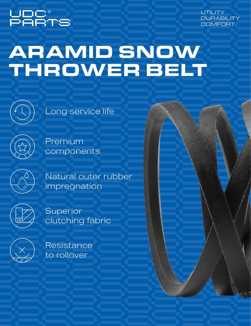  Stars-deals Snow Thrower Auger Belt 954-0367 / Aramid Cord / 34.4 inches / for MTD Cub Cadet Troy Bilt Craftsman Yard Machines Huskee 754-0367 2705611 OEM-754-0367 Storm 24 Storm Tracker 930 SWE 828 WE