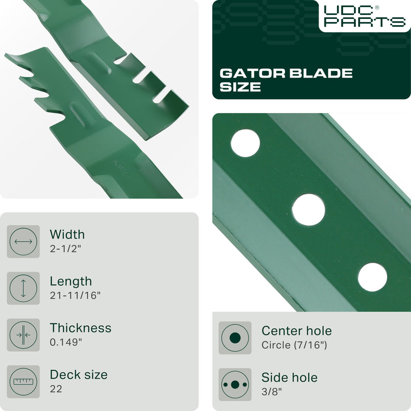  Stars-deals 108-9764-03 Gator Blades 22 Inch / 2 Pack / Fits Toro Replaces OEM no. 131-4547-03
