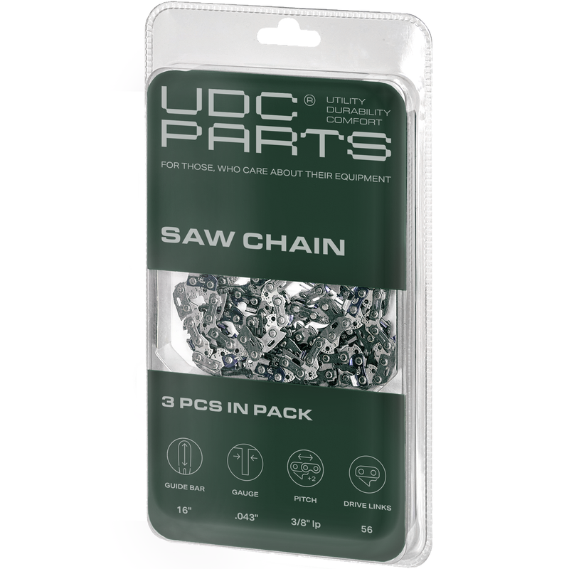  Stars-deals 3-Pieces / 16-Inch Chainsaw Chain / R56 / .043 Gauge 56 Drive Links/Low-Vibration and Low-Kickback/Fits Husqvarna Poulan Echo DeWalt