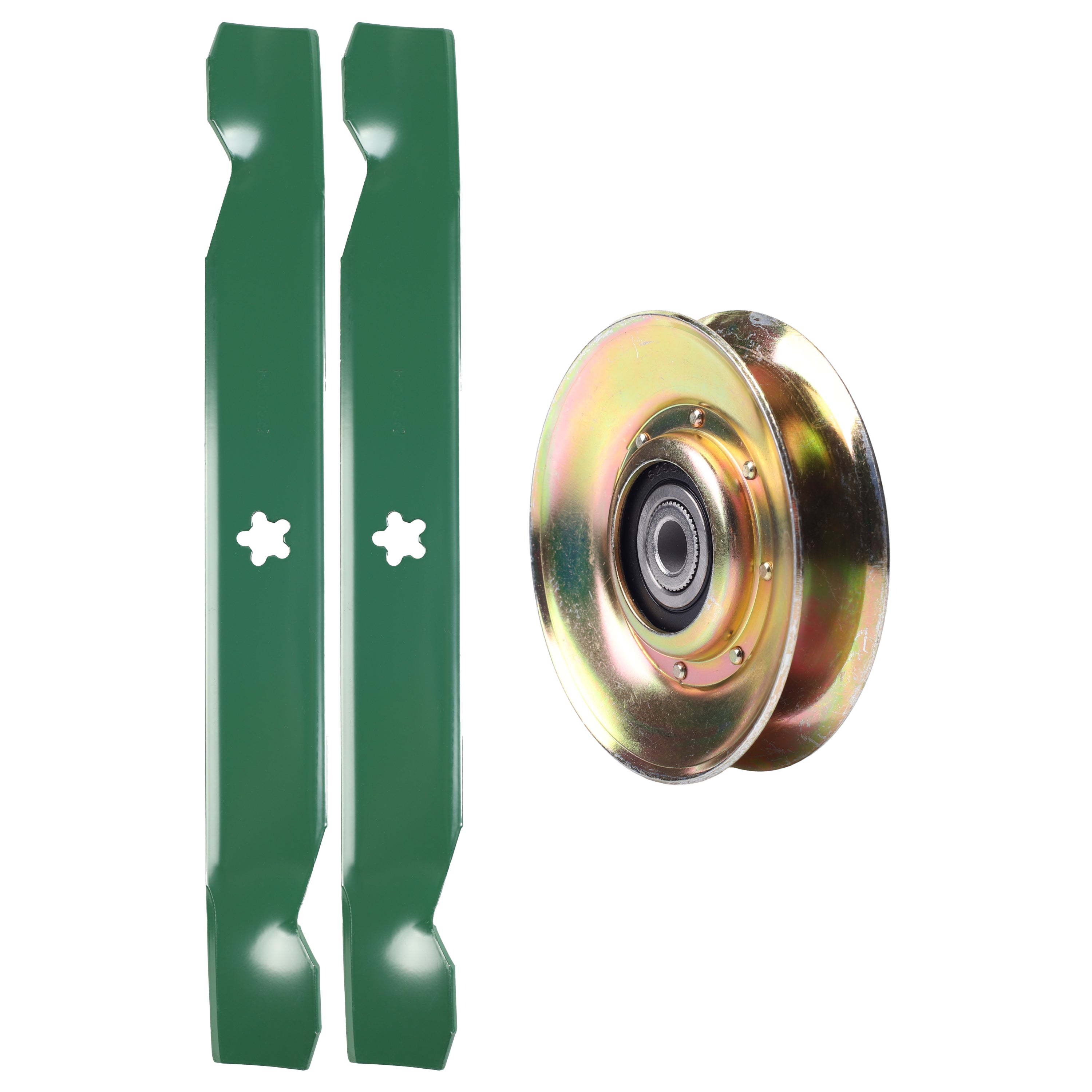 Aftermarket Lazer Mower Parts -  Stars-deals Mower Kit / Pulley 127783 + 2 Pack Blades 138497 / Fits Lazer LZ11597 LZ12597AK