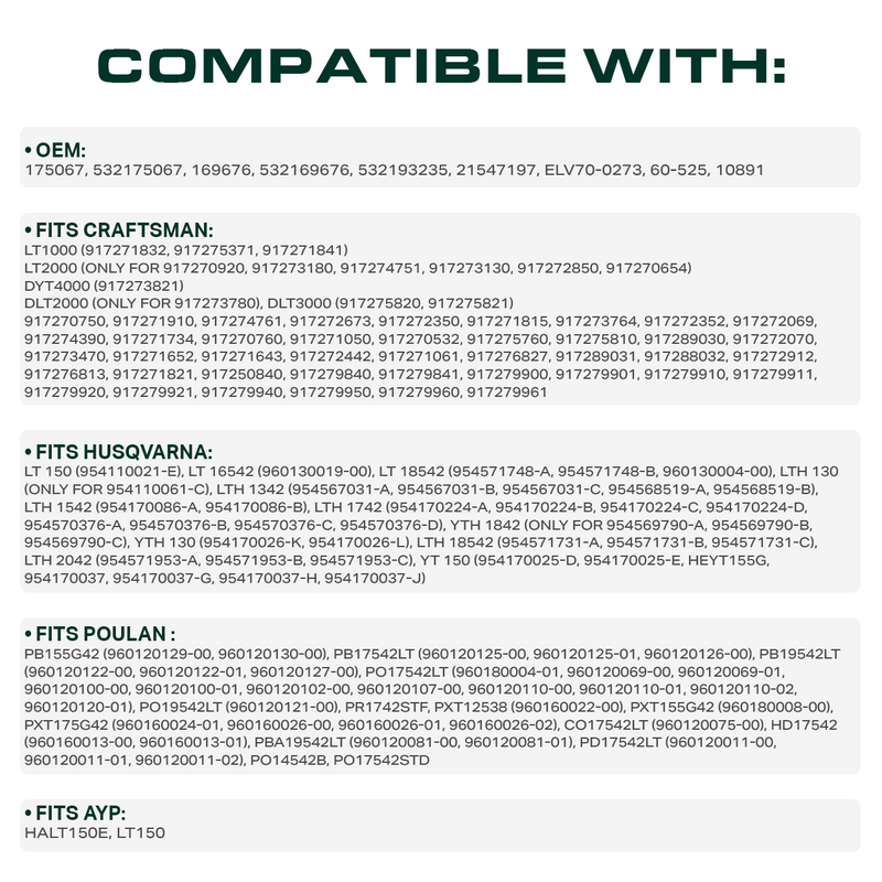  Stars-deals 175067 Deck Clutch Cable for 42 inch Craftsman LT1000 LT2000 DLT 3000 Husqvarna AYP Poulan Jonsered Ariens Ryobi 169676 532169676 532175067 532193235 21547197 Lawn Tractors