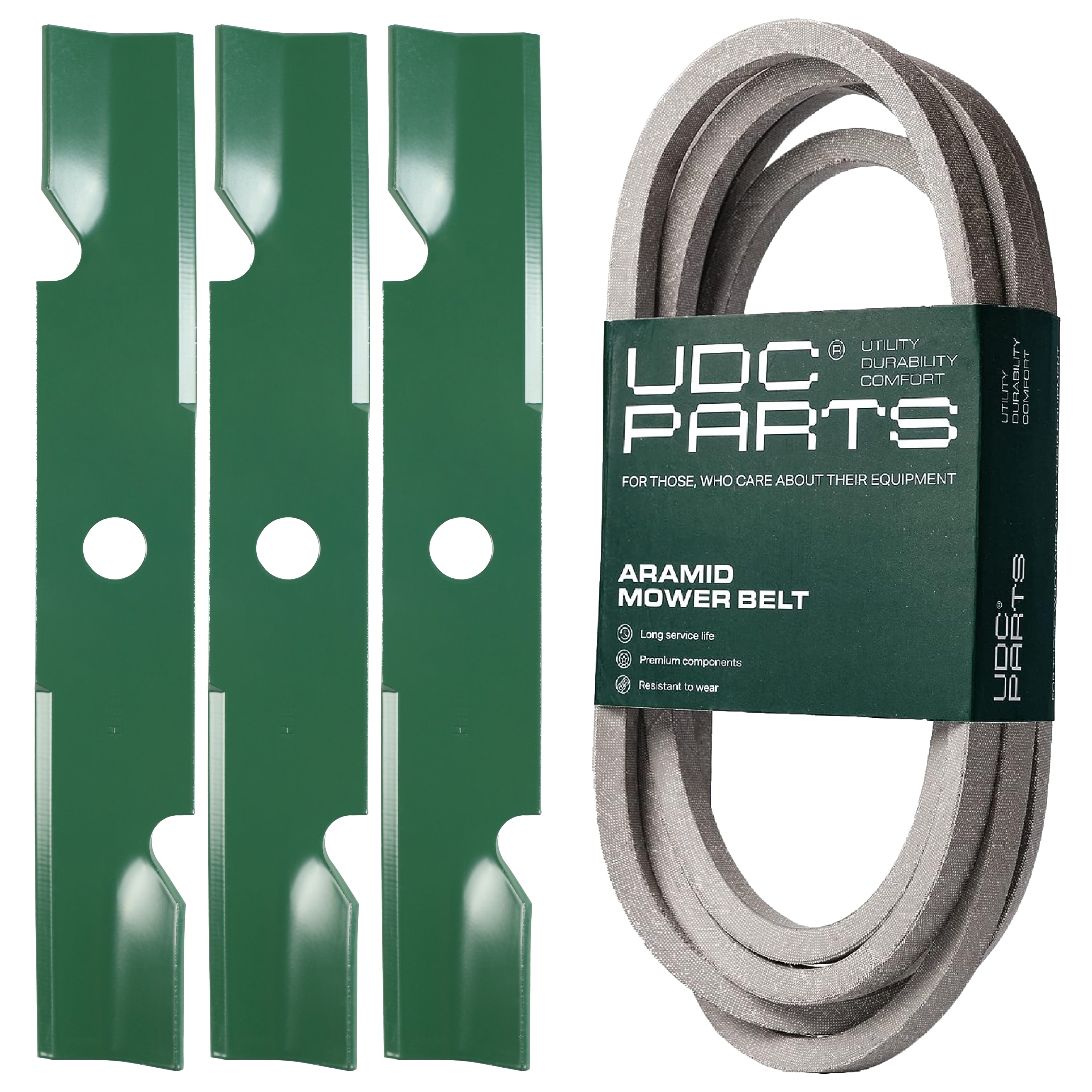 Aftermarket Lazer Mower Parts -  Stars-deals Mower Kit / Belt 109-8073 + 3 Pack Blades 103-6401 / Fits Exmark Lazer Z Air Cooled 72 Lazer Z AS Next Lazer Advantage Series-X Next Lazer Z Air Cooled