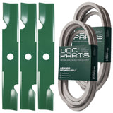  Stars-deals Mower Kit / Belt 103-4014 + Belt 109-8073 + 3 Pack Blades 103-6401 / Fits Exmark Lazer Z AS
