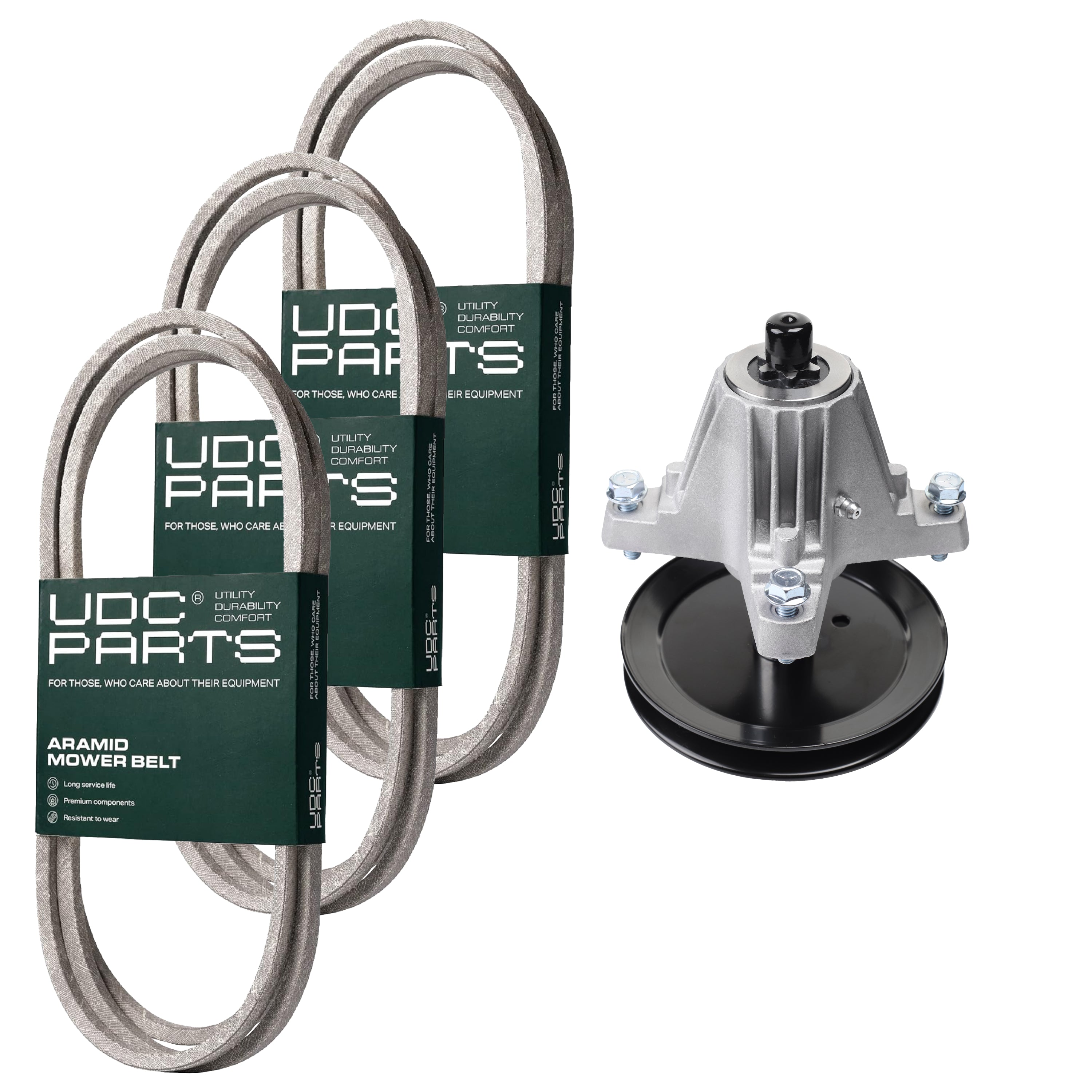 OEM–Equivalent Columbia Belt -  Stars-deals Mower Kit / Belt 754-04060 + Belt 754-04249 + Belt 754-04317 + Spindle 918-06991 / Fits MTD 2022