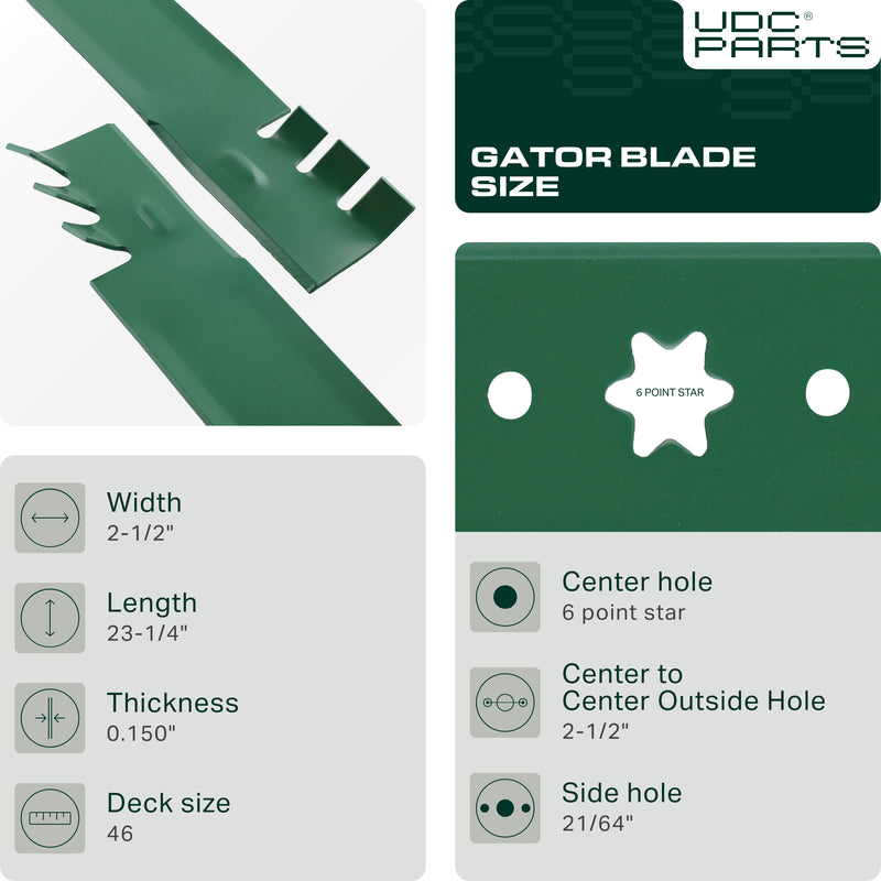  Stars-deals 942-04290-X Mower Gator Mulching Blades for Cub Cadet 46 Inch XT1 LT46 LTX 1045 1046 XT2 LX46 ZT1 742-04290-X 942-04244A 942-04290A Craftsman Troy Bilt MTD 942-04244A-X / 2 Pack