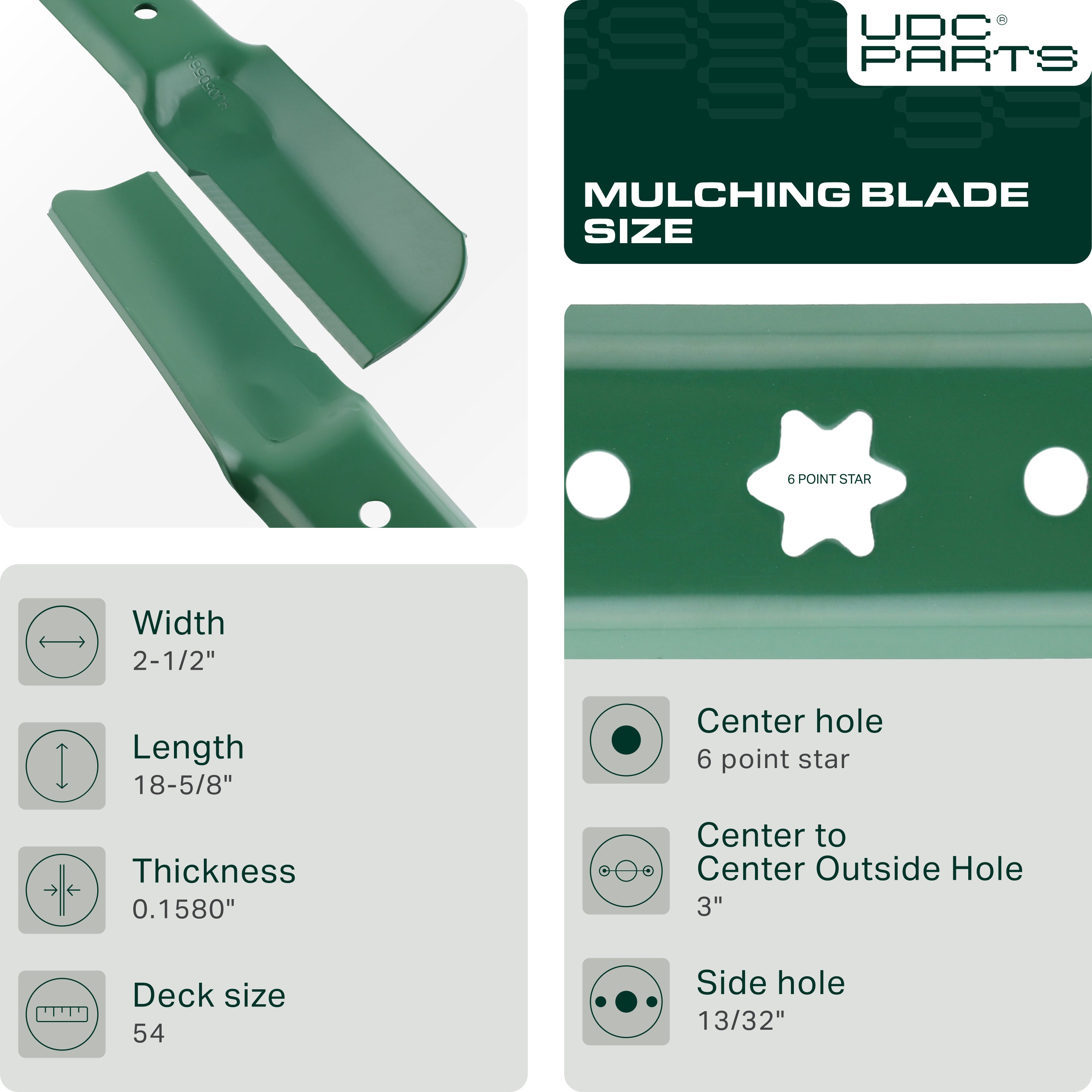 Columbia Aftermarket Parts -  Stars-deals Mower Blades 6 Point Star for Cub Cadet Ultima ZT1 54 Inch 942-05056A Craftsman Z560 T310 Z6900 Troy Bilt Mustang XT1 XT2 ZT2 RZT L54 / Replaces OEM no. 942-05056 742-05056 742-05056A/3 Pack