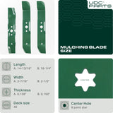  Stars-deals 942-0611A Mulching Blades 46 Inch / 3 Pack / Fits Cub Cadet, MTD, Troy Bilt, Toro Replaces OEM no. 742-04125 742-0611 742-0611A 742-0644 742-0644-0637 942-04125 LT1045 LT1046 Super Bronco