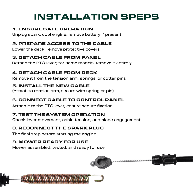  Stars-deals GY21106 Clutch Cable for 42 inch John Deere Sabre Scotts GY20156 L100 L105 L107 L108 L110 L111 L118 L120 LA100 LA105 LA110 LA115 LA120 LA125 LA135 X110 X120